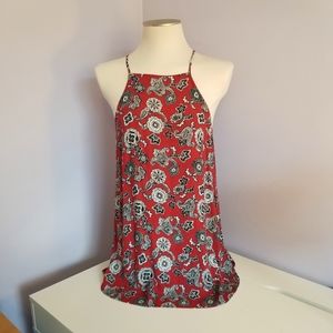 paisley print sleeveless slip dress